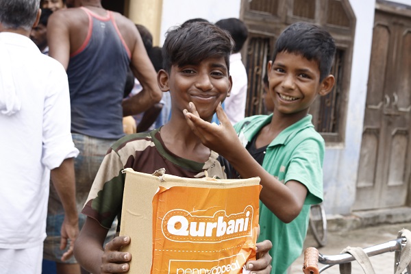 Happy children with Qurbani