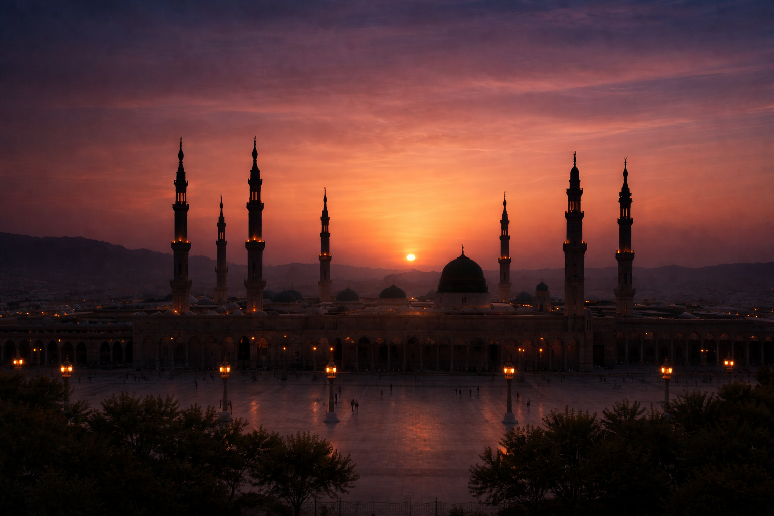 Masjid al-Nabawi at sunrise